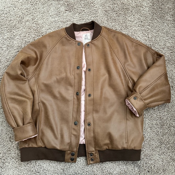 Free People leather jacket bomber - Picture 1 of 4